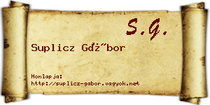 Suplicz Gábor névjegykártya